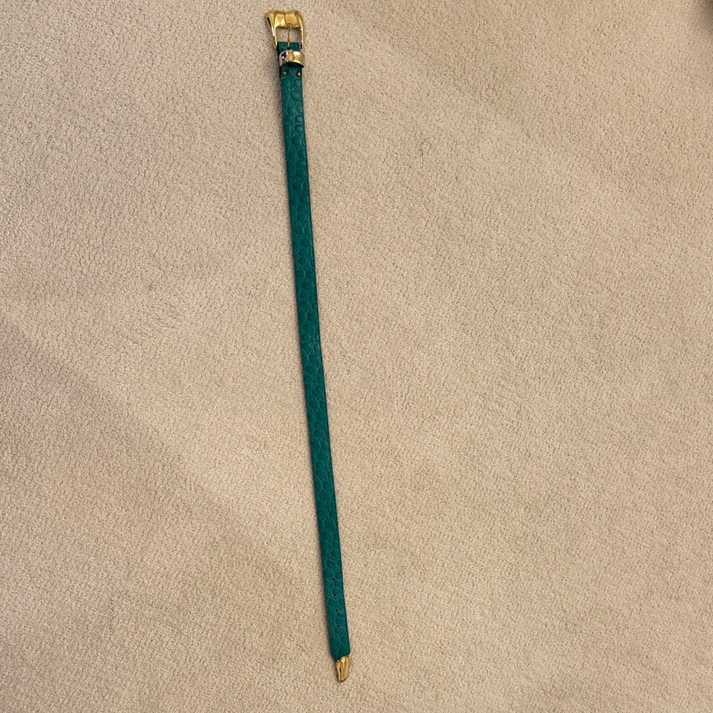 Pearl Green Leather Belt